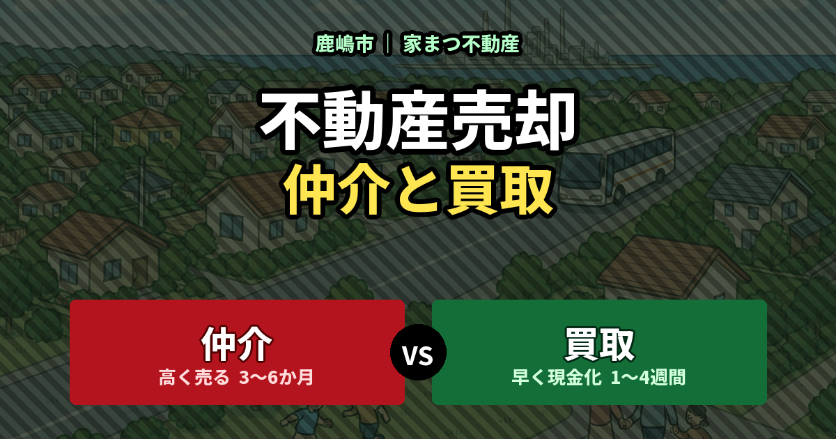 鹿嶋市の不動産売却ガイド 仲介と買取